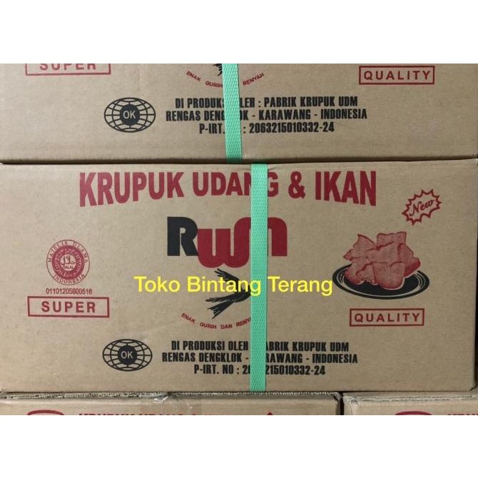

Kerupuk / Krupuk Udang Ikan RWM Walet Mede 1 Dus Karton 5kg RUM 5 kilo