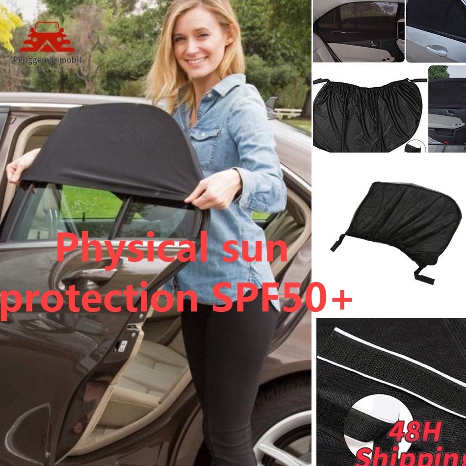 ` 2Pcs Sunshade Tirai Mobil /Tirai kerai/Tirai Jendela Mobil Anti Panas Anti silau Penutup Kaca Mobi