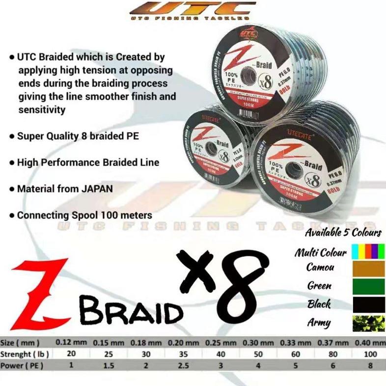 Termurah Senar Pe X8 100 Meter Utecate