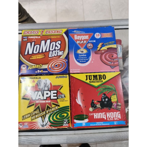 obat nyamuk bakar kingkong/nomos/vape/baygon