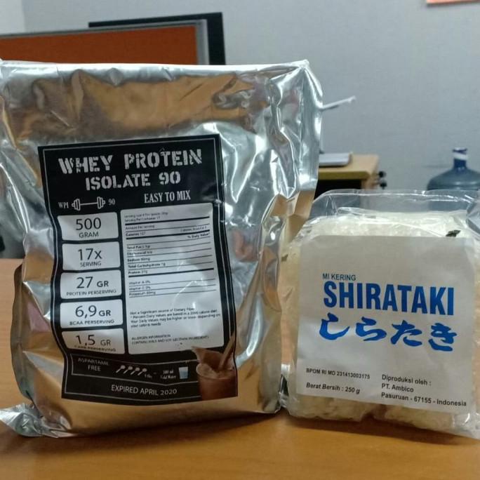 

Paket Whey Isolate WP190 + Mie Shirataki Mie Kering 250 grm ( 10 pcs )