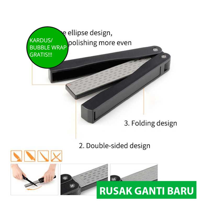 (BISA COD) DMD Batu Pengasah Pisau Model Lipat Diamond Knife Sharpener Non Slip - DM-10CM