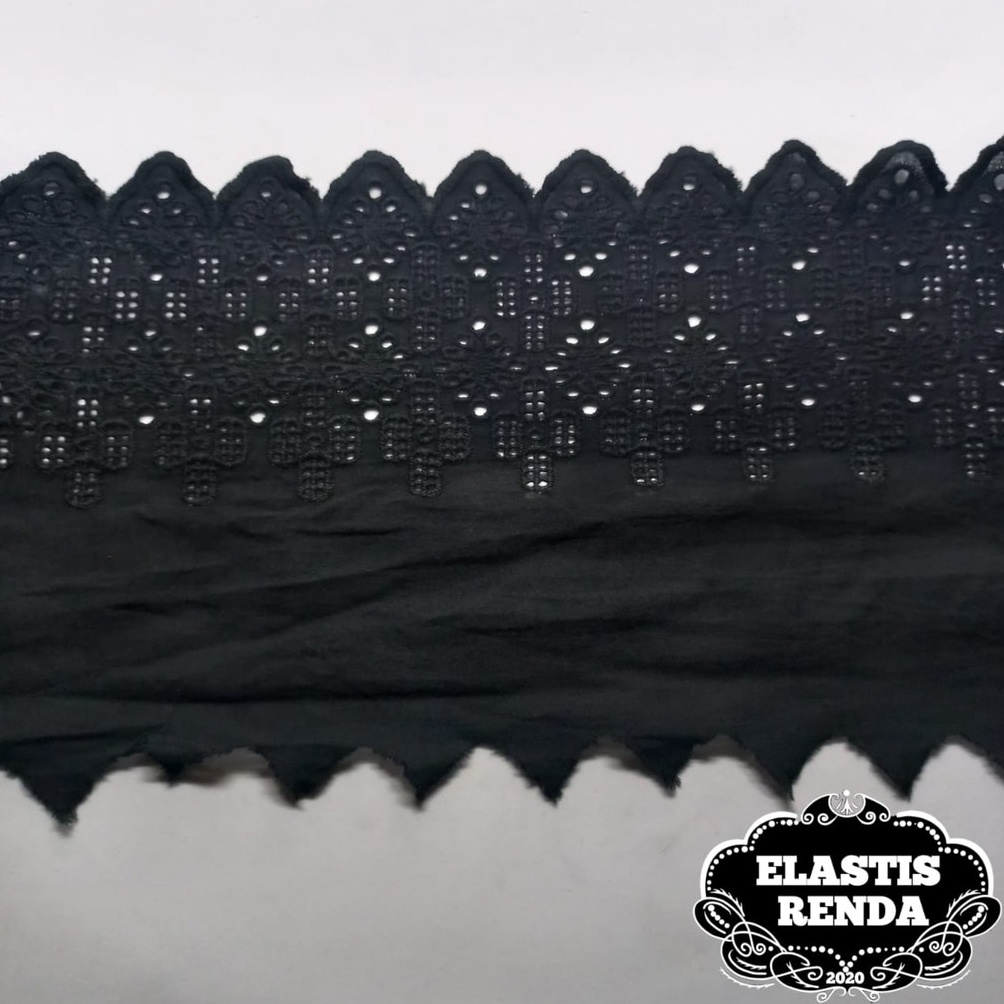 ㅁ (Harga Per Meter) Renda Katun Cantik Hitam Lebar 15 Cm ✈