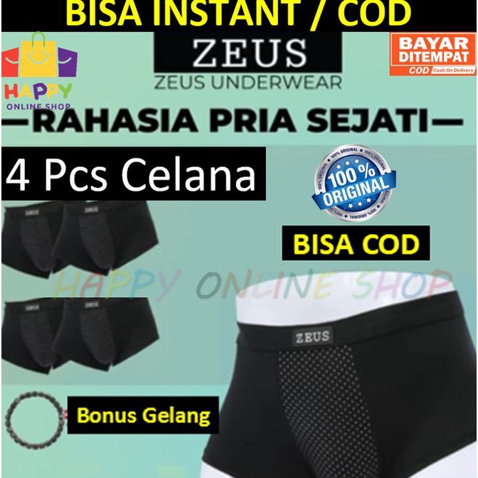 ZEUS Celana Dalam Kesehatan Pria - ZEUS UNDERWEAR- 4 Celana 1 Gelang
