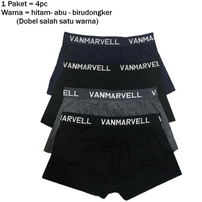 VM - 4 pcs Celana Dalam Pria Model Boxer Polos