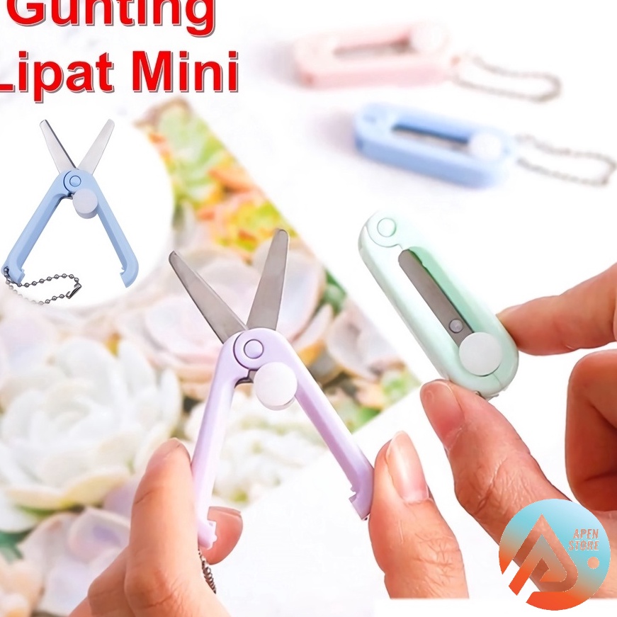 

Model Terkini APEN Gunting Lipat Mini Portable Stainless Steel Retractable Folding Scissors Pemotong Kertas Paper Cutter Barang Unik Murah Lucu Import Y83