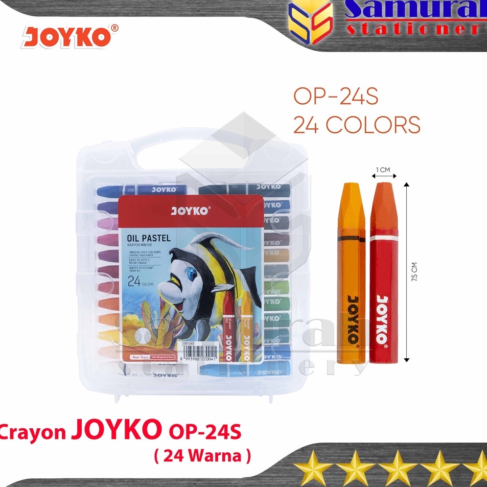 

#Sale Crayon Joyko OP-24s / Krayon Minyak isi 24 Warna / Oil Pastel OP 24S For Drawing Water Resistant - Non Toxic F46 ✫