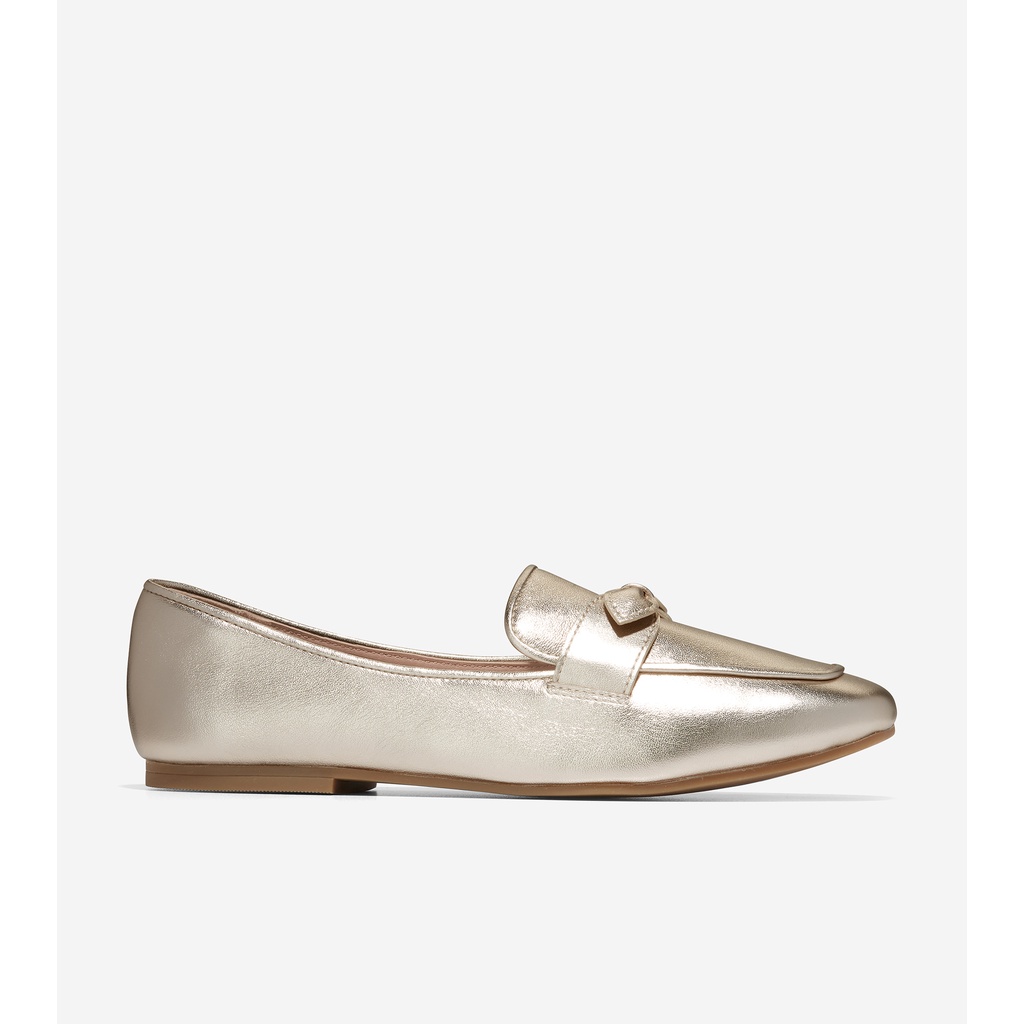 Cole Haan Women Cole Haan York Bow Loafer - Sepatu Wanita (Gold)