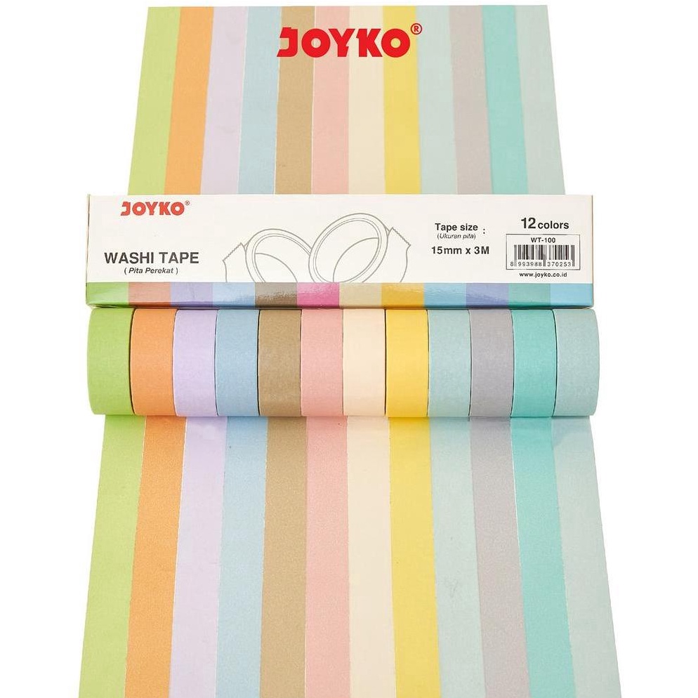 

YS63 Washi Tape Pita Perekat Selotip Kertas Warna Joyko WT-100 15 mm x 3 M Baru
