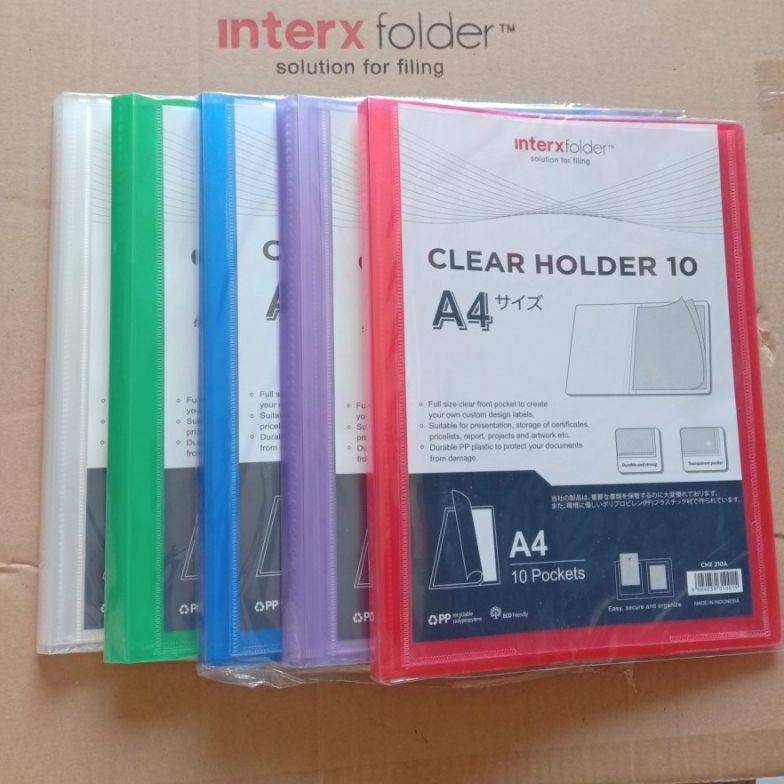 

54 Clear Holder A4 10 Pocket Inter X / Display Album / Dokumen Keeper ➱Laris