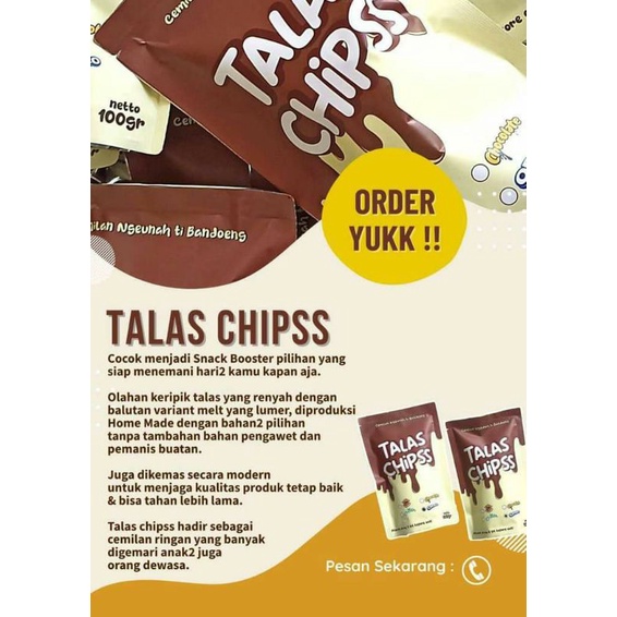 

TALAS CHIPSS KRIPIK TALAS LUMER 100GR