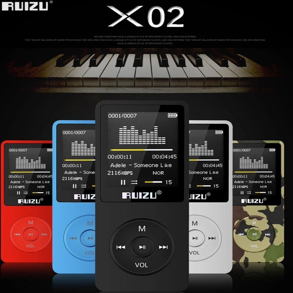 Model baru GROSIRUNIK99 RUIZU X02 4GB AESTHETIC MP3 MP4 Audio Player Lossless HD FLAC SQ NMN