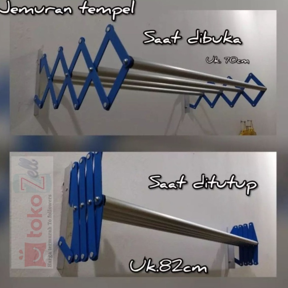 ✲0Qe Jemuran Lipat Dinding / Gantungan baju tempel dinding/ Jemuran Lipat/ Gantungan Lipat/ jemuran 