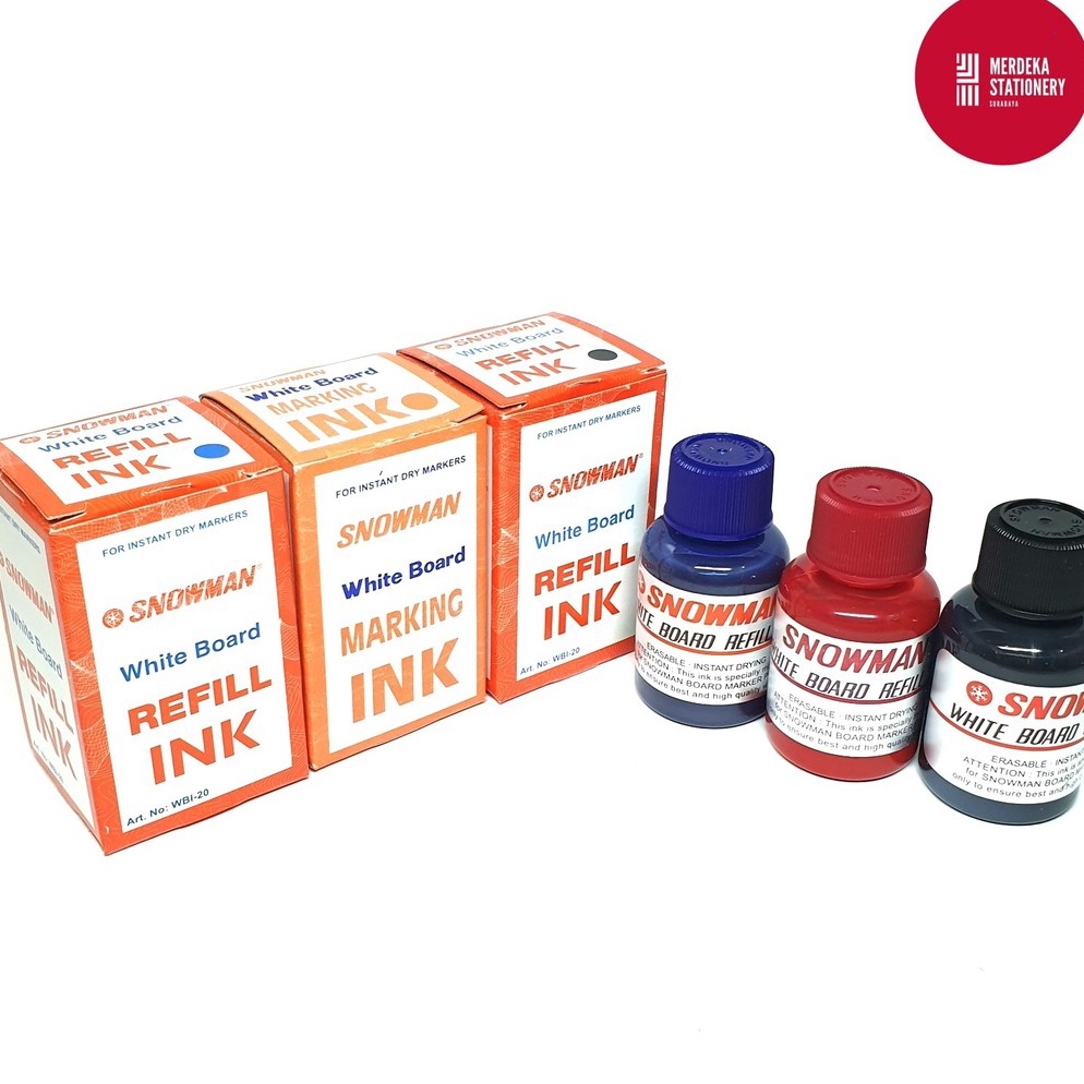 

Ayo Ramaikan Refill/Isi/Tinta Spidol/Marker Papan Tulis/White Board Snowman WBI-20(HITAM/BIRU/MERAH) Recomended