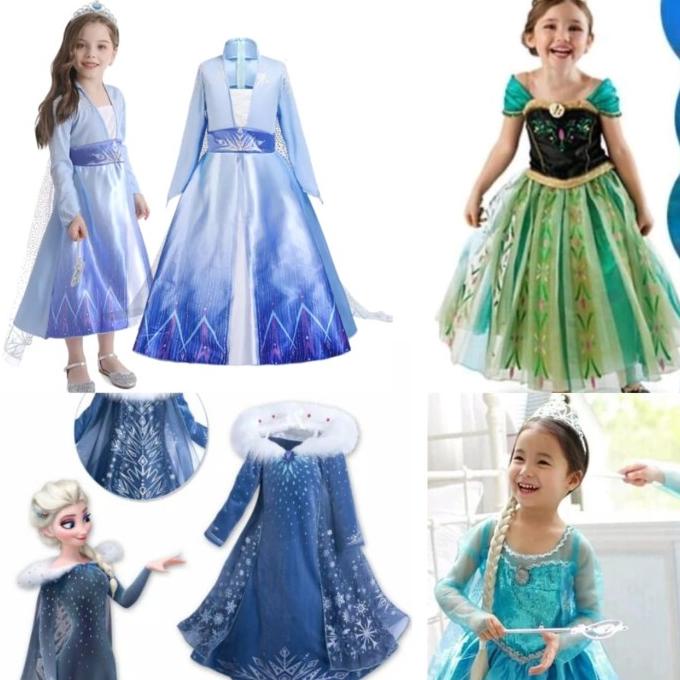 Dress Elsa Frozen /Kostum Elsa frozen /Dress Ulang Tahun Anak /Baju