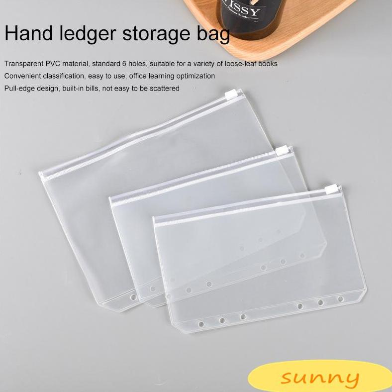 

Terbaik A5/A6 Tas Ritsleting Notebook Daun Longgar 6 Lubang Template Pemotongan Kantong Penyimpanan Tagihan-V2