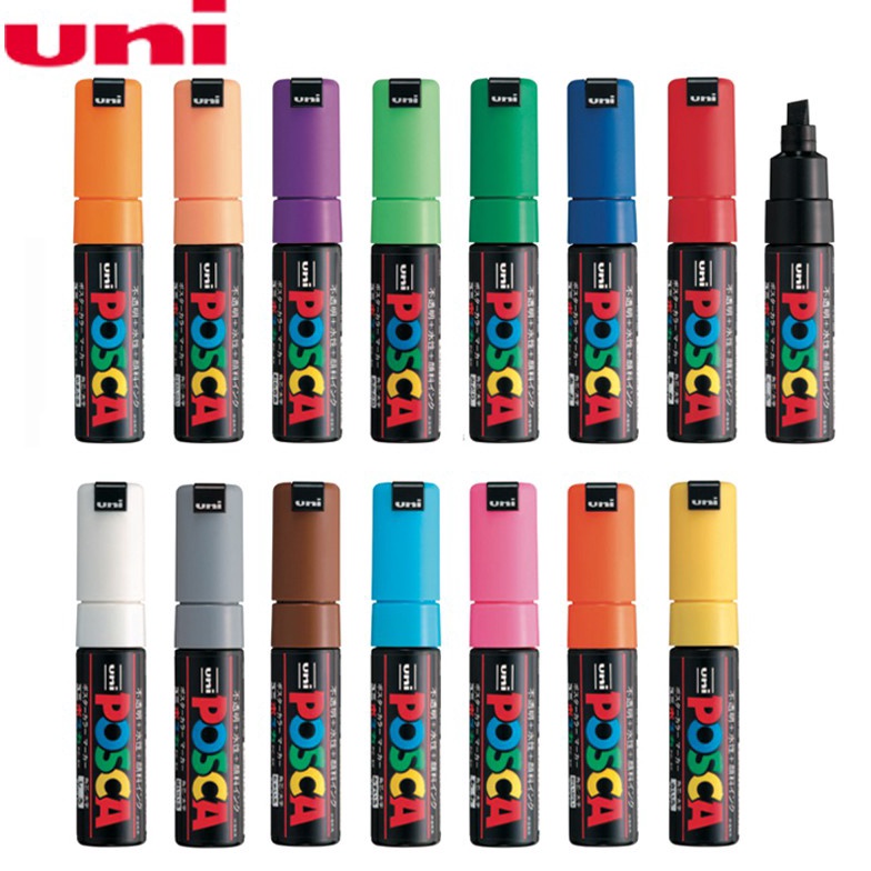 

Produk Terkini.. Uni POSCA Paint Marker PC-8K Broad Chissel Tip 8.0mm Part 1 BKT