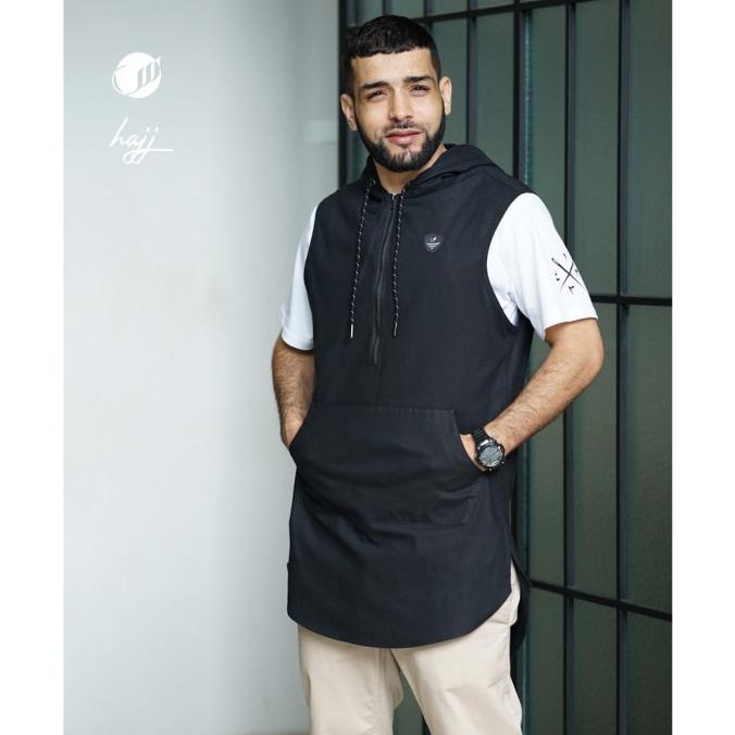 SAMASE Baju Hoodie Rompi Vest Pria Tanpa Lengan T015