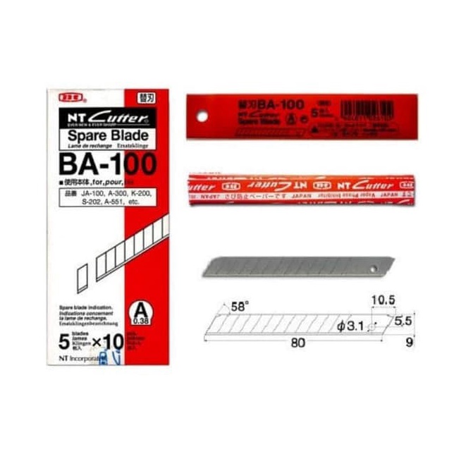 

⁑Best➼ Isi Cuter Refill Cutter Spare Blade NT Kecil BA-100 BA100 T85