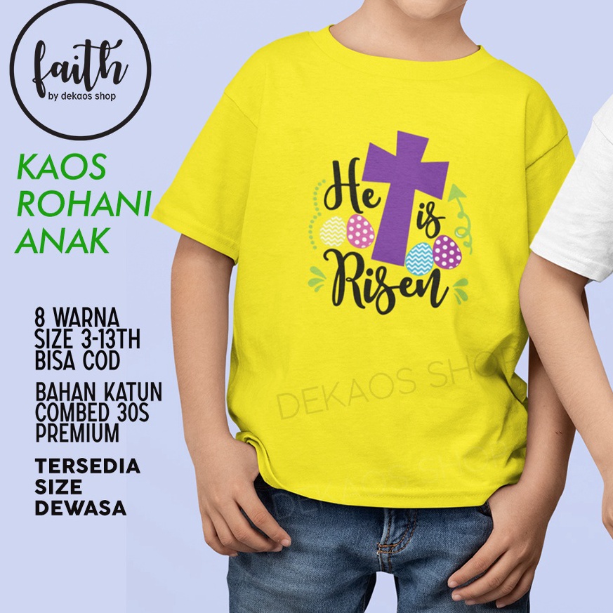Big Sale KAOS PASKAH ANAK / KAOS PASKAH / KAOS ROHANI ANAK / KAOS ROHANI KRISTEN / KAOS JESUS / BAJU
