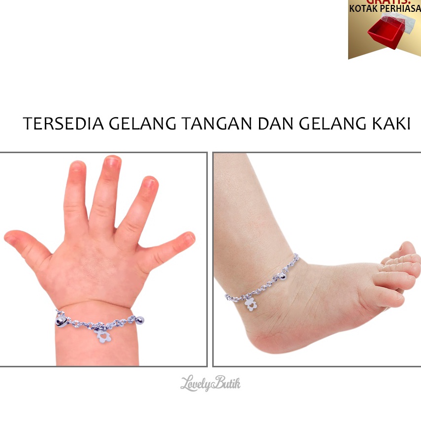 Best Seller Lovelybutik Gelang Kaki Bayi Kerincing Titanium Bear Kecil Gelang Tangan Baby Perempuan 