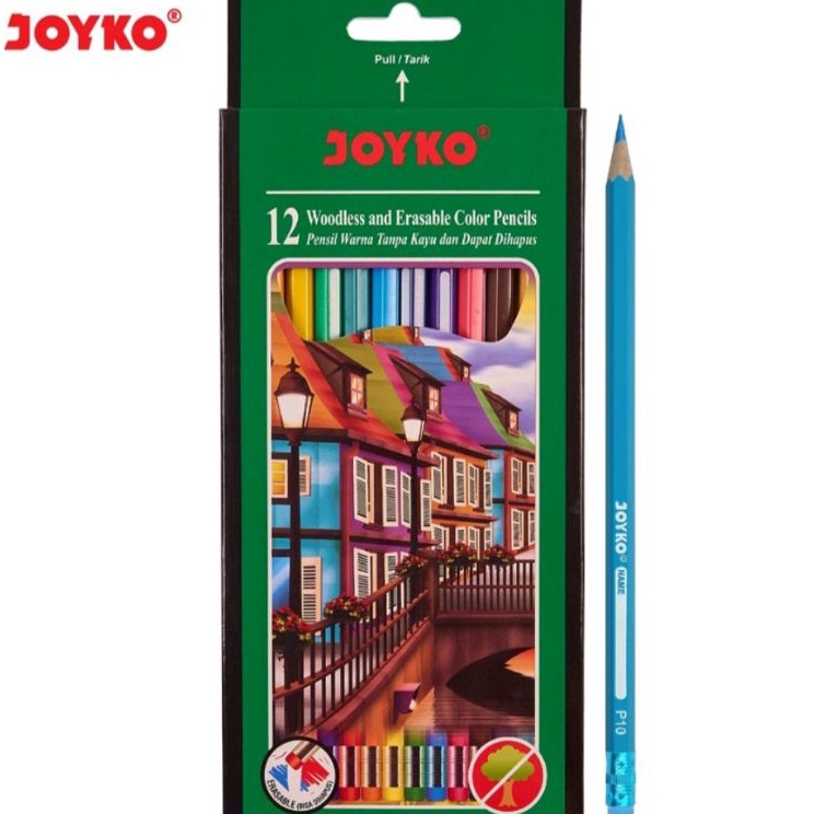 

❊Readystock➩ Pensil Warna Bisa Dihapus 12 Warna Joyko CP-109 Erasable Color Pencils E97 ✹