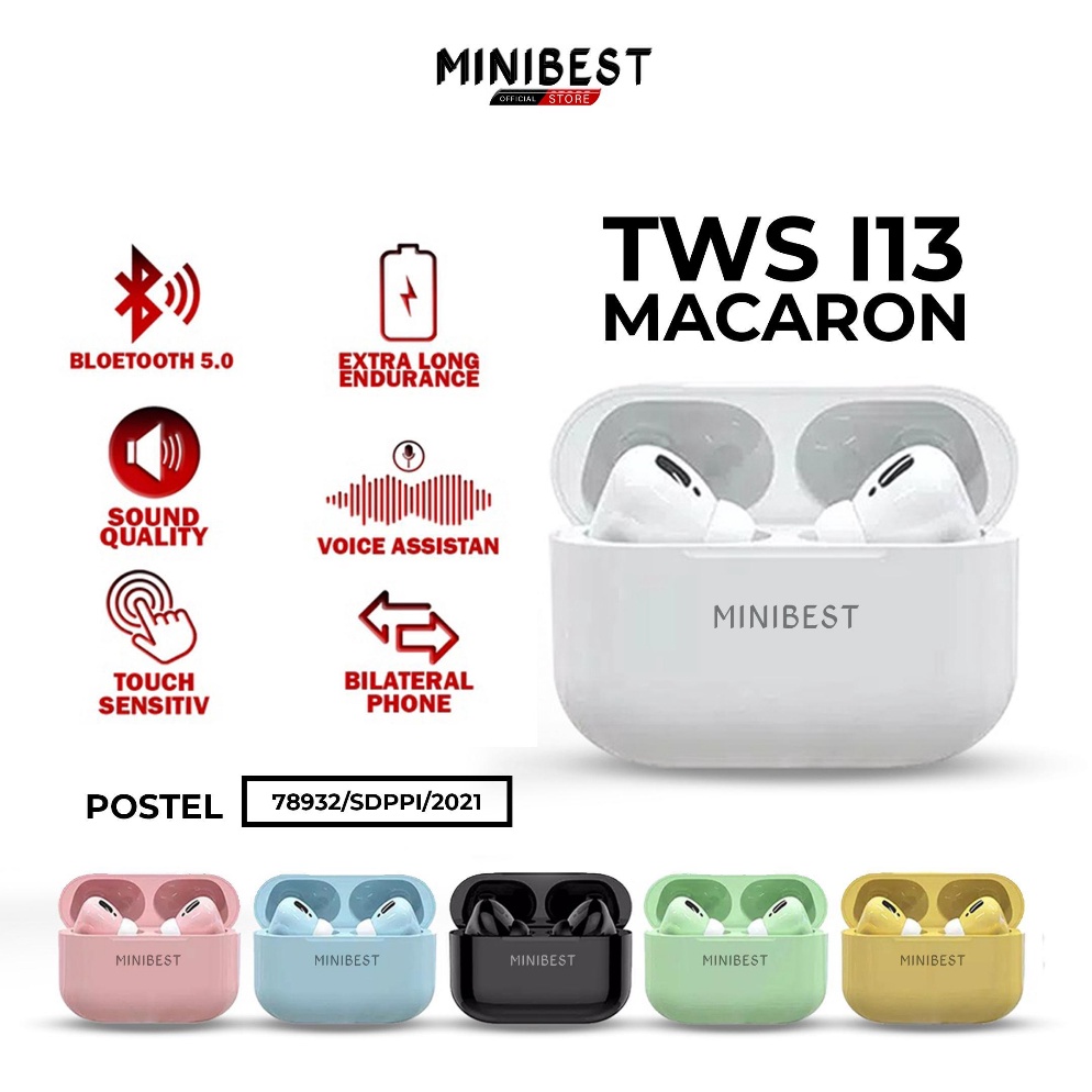 (RSQ ◆㊠) Minibest Headset Bluetooth Inpods I12 & I13 PRO Earphone Bluetooth Wireless Android MB-555 