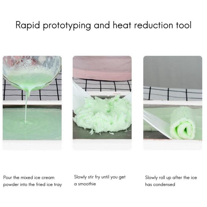 Mesin Es Krim Piring Roll Ice Cream Dengan 2pcs Spatula Plastik Sangat