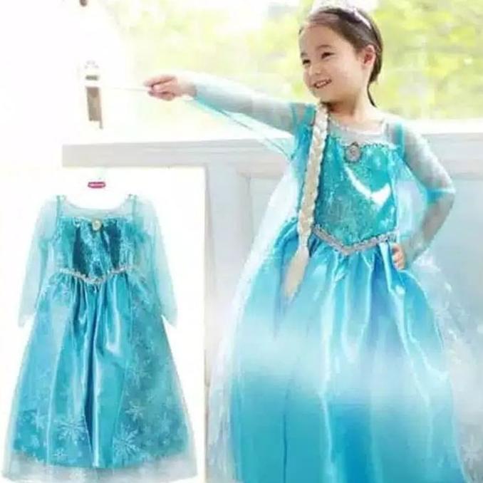 Dress/Baju Frozen Elsa Import /ORIGINAL - REAL PICT- HARGA OBRAL