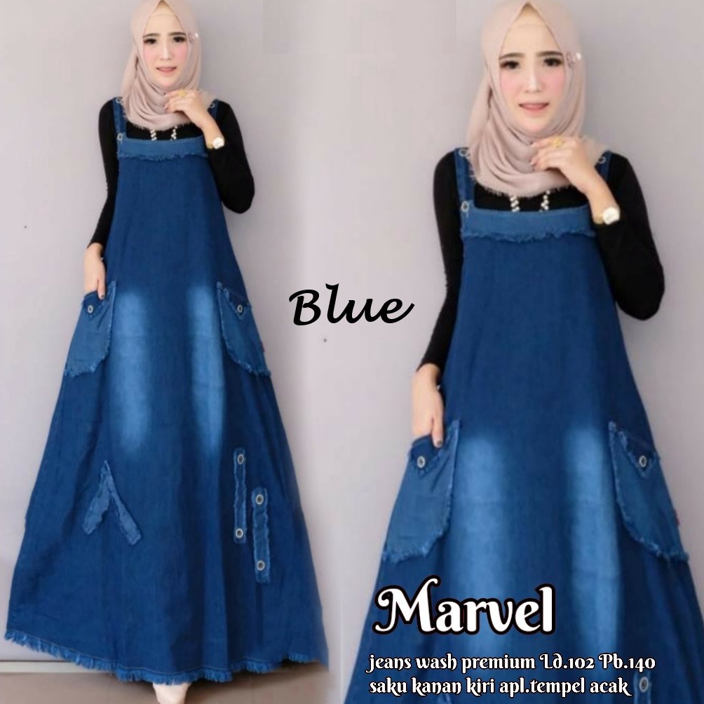 (/F15M) Marvel overall gamis / Overall wanita terbaru / Overall jeans / Overall wanita jumbo /
