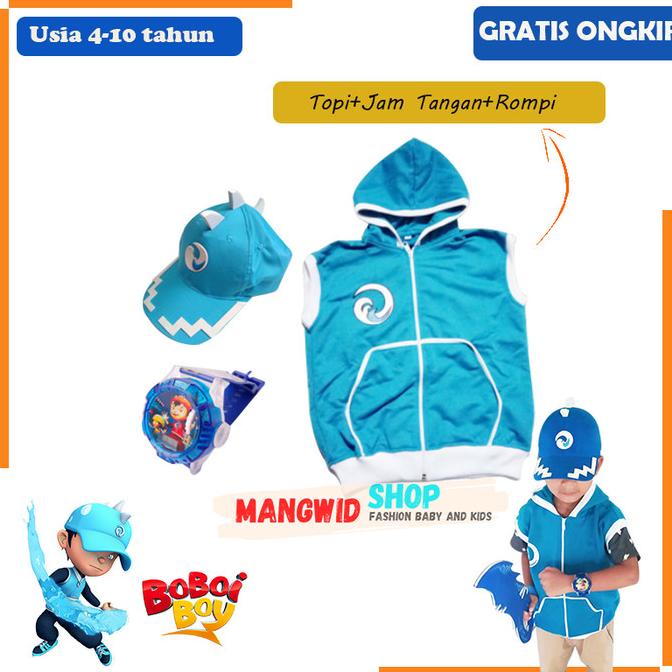 TOPI - JAM TANGAN PROYEKTOR - ROMPI BOBOIBOY ICE