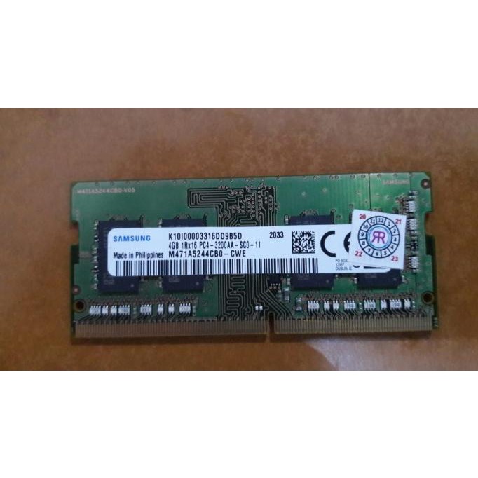 SALE SODIMM SAMSUNG DDR4 4GB 1RX16 PC4 3200AA M471A5244CBO-CWE Termurah