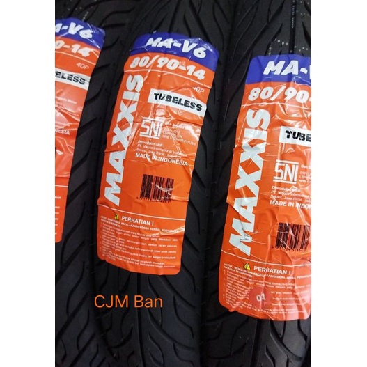 BOOMING Ban tubeless Depan/ Belakang Maxxis MA-V6 80/90-14 for Vario/110/125/150/F1/esp/beat/F1/esp/