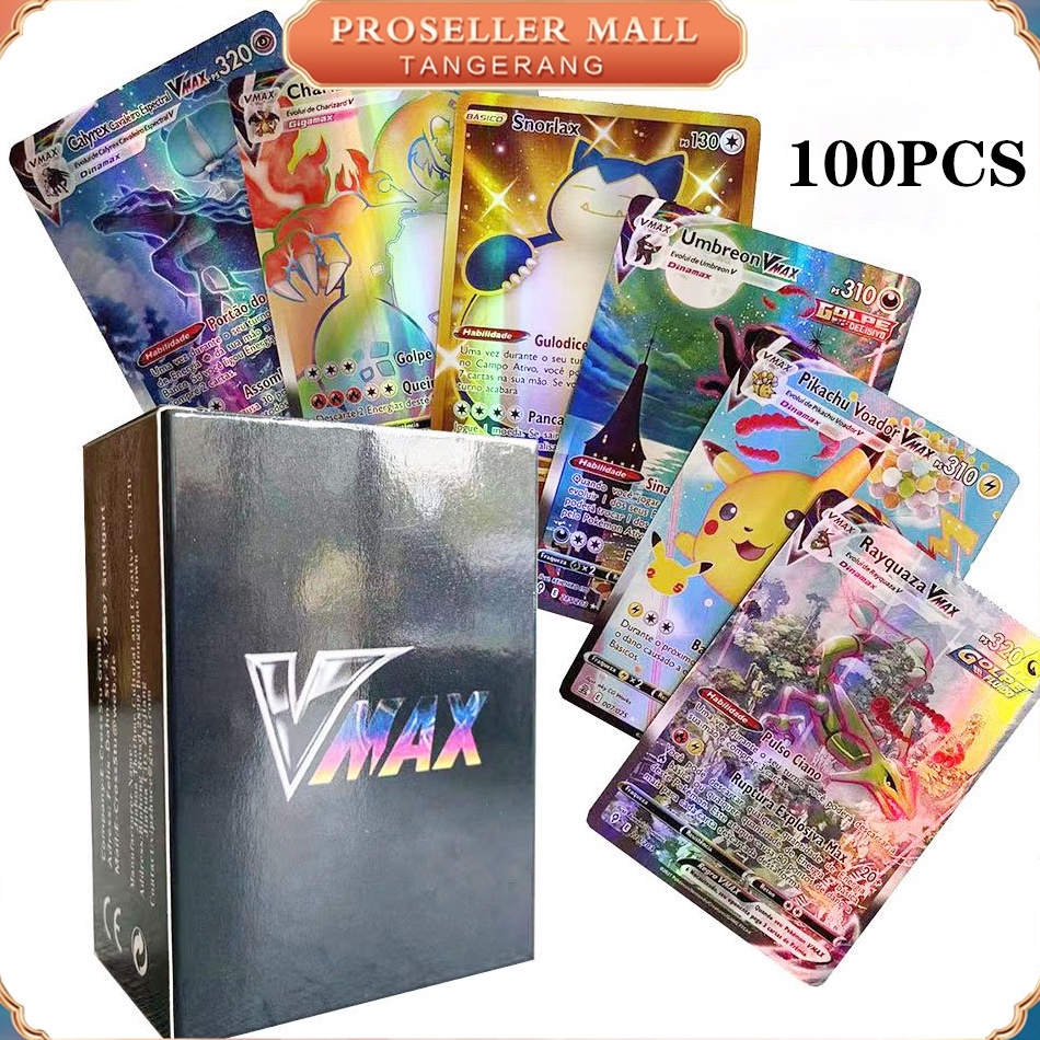RECOMENDED Kartu Pokemon VMAX English Version / Kartu Game Pokemon VMAX Shining 100PCS