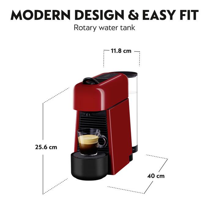 Nespresso Essenza Plus Coffee Machine, Red (Mesin Kopi)