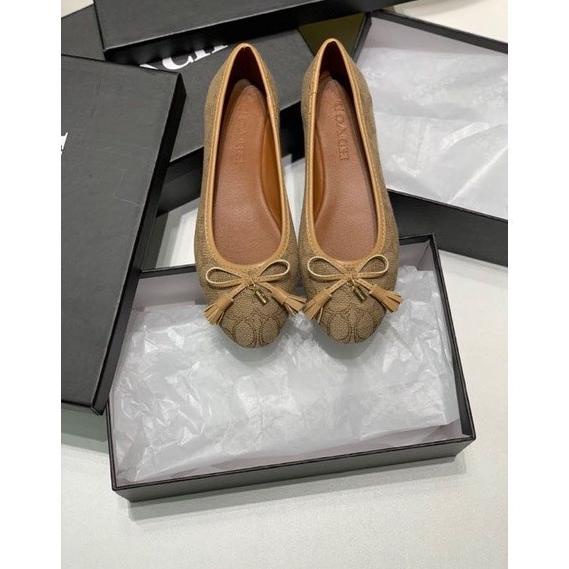 SEPATU WANITA COACH FLATSHOES SIGNATURE CANVAS ORIGINAL