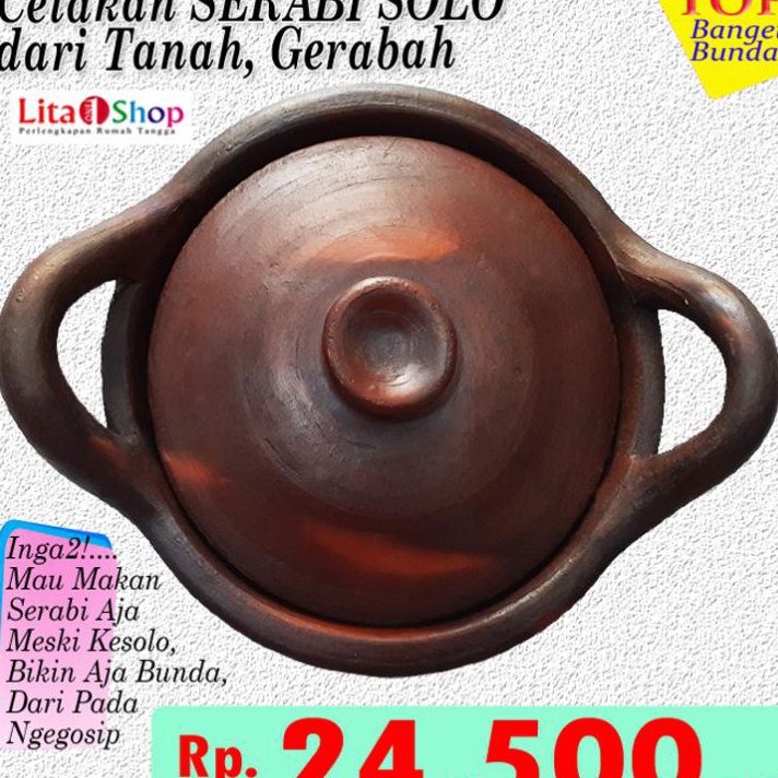 Segera Dapatkan!! Wajan Serabi/Cetakan Serabi Solo/Tanah Liat/Gerabah ✧