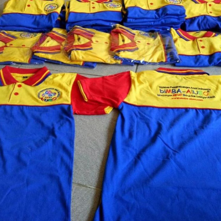 [❣D❣11 Y) Baju biMBA AIUEO / seragam kaos bimba aiueo bordir depan belakang /pasti.dikirim.