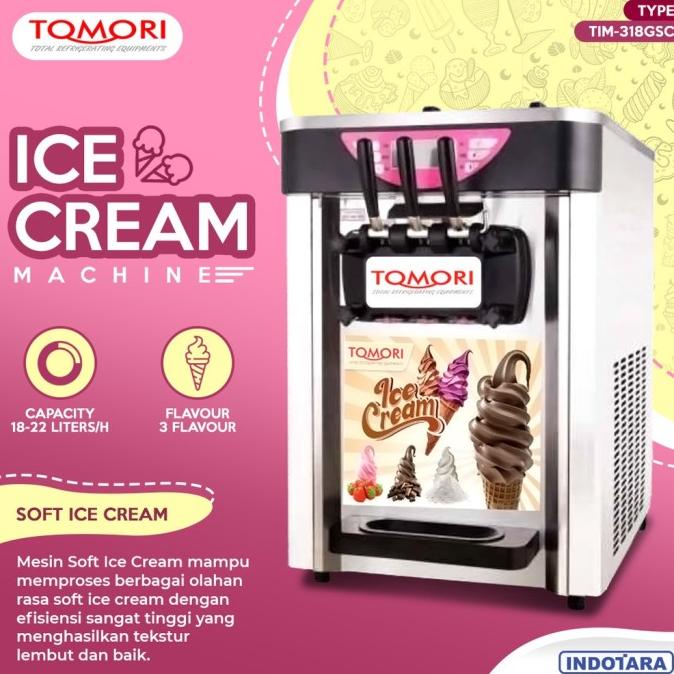 Mesin Es Krim 3 Tuas (Rainbow Ice Cream) TOMORI TIM318GSC laran