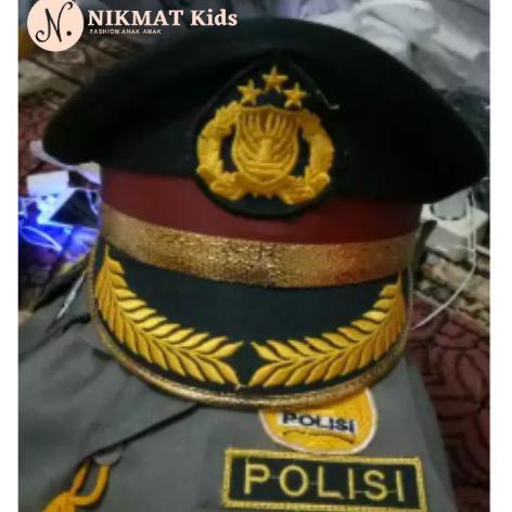 Topi polisi kostum topi polisi anak setelan karnaval pawai tk sd