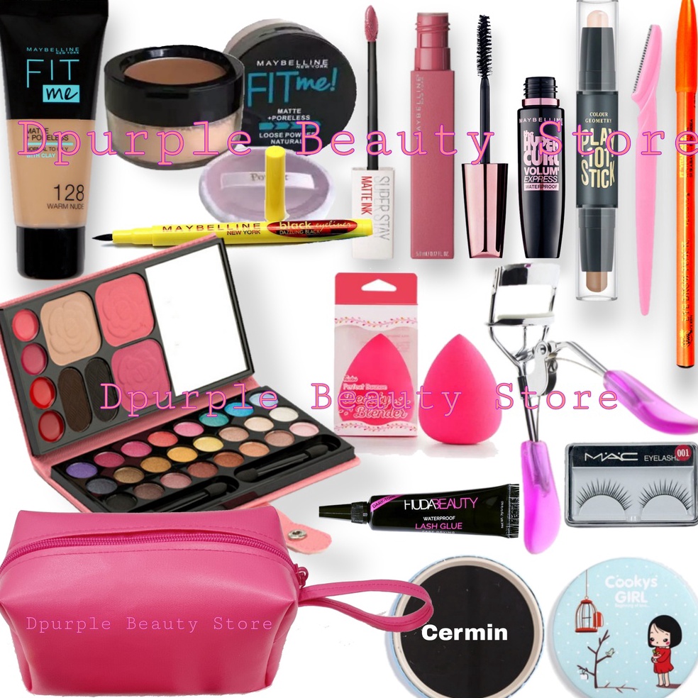 (HH♡/B♡) Paket Make Up Maybelline Lengkap Murah 15 in 1 - Paket Kosmetik Maybelline Lengkap 15 in 1 