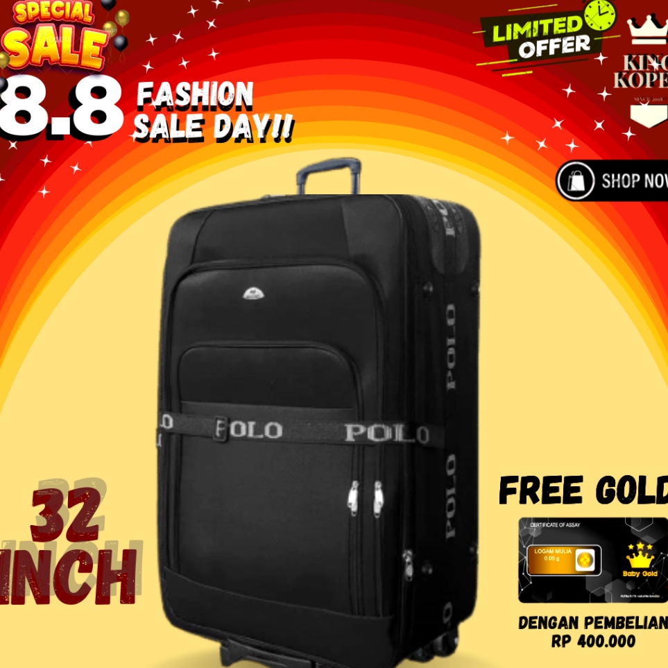 [✯/㊖Z0U> Koper 32 inch Polo twin/koper jumbo/koper besar/koper bagasi/koper kain/koper 2 roda/koper 