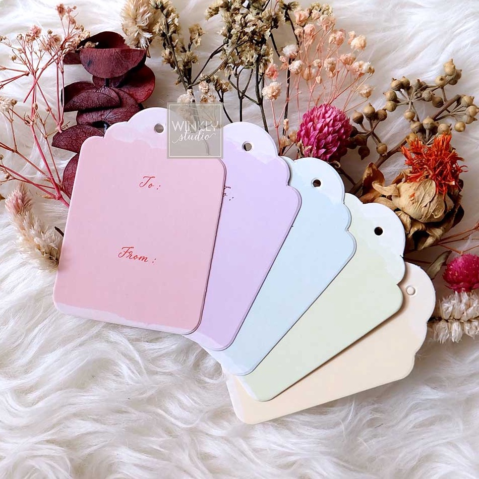 

[◆8DB-☆) 25pcs Hang Tag Blank Hangtag Card Mini Kartu Ucapan ThankYou PASTEL / trendings..!