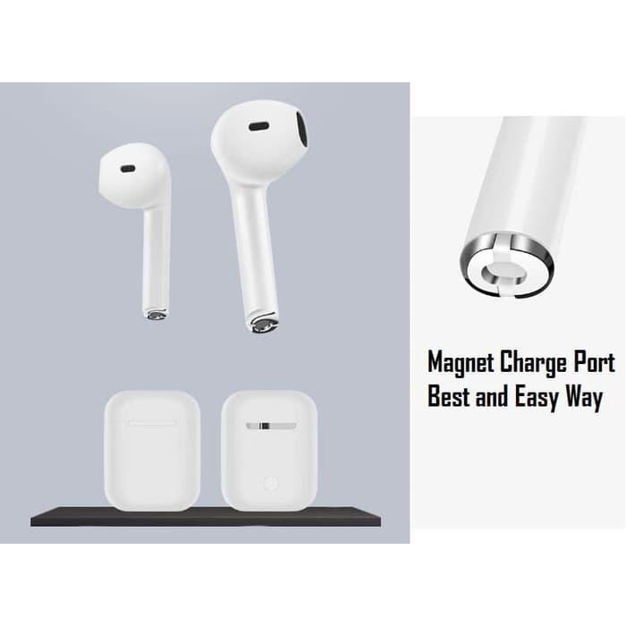 TERLARIS HEADSET BLUETOOTH PINZY I9S TWINS WITH MAGNETIC CHARGING CASE - PUTIH