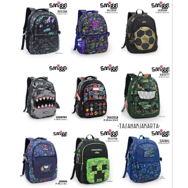 Terlaris Tas ransel Smiggle anak cowo ukuran SD / Tas Ransel Smiggle For Boys / Smiggle Bag for boy
