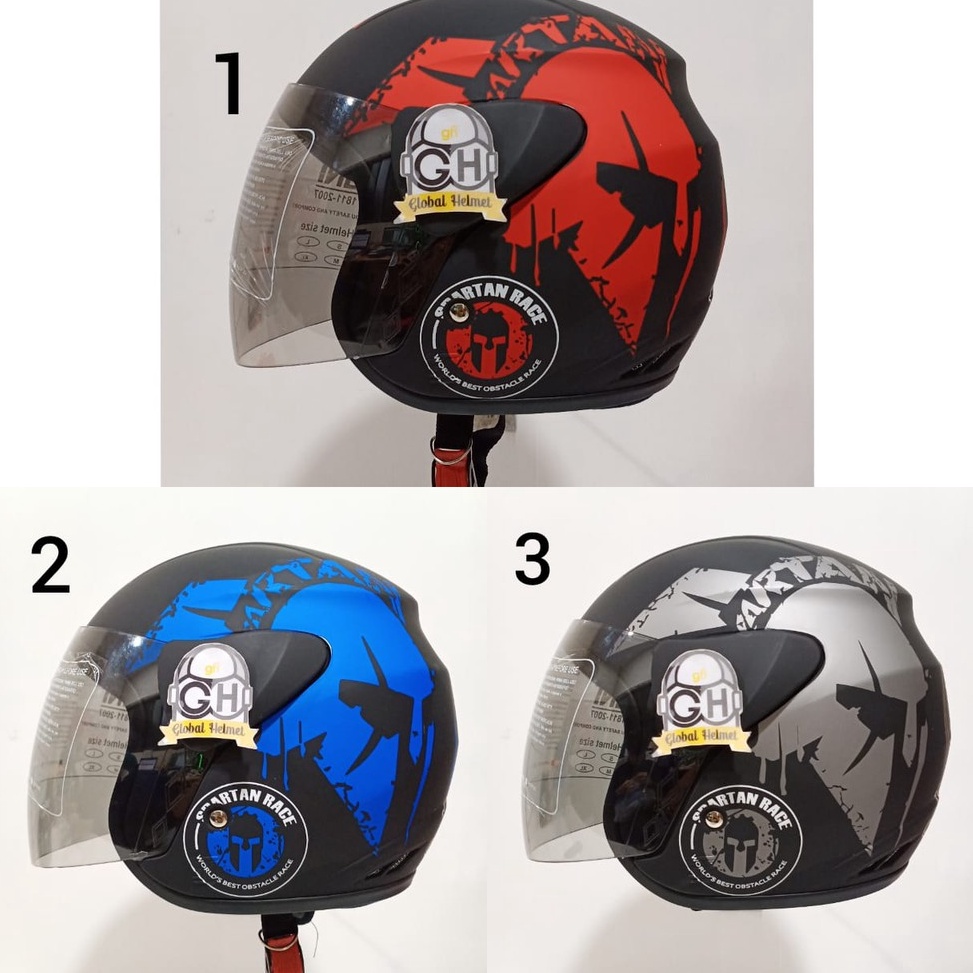 PALING DIMINATI HELM HALF FACE EVOLUTION MOTIF SPARTAN RACE MIRIP GM EVO MURAH HELM DEWASA MURAH