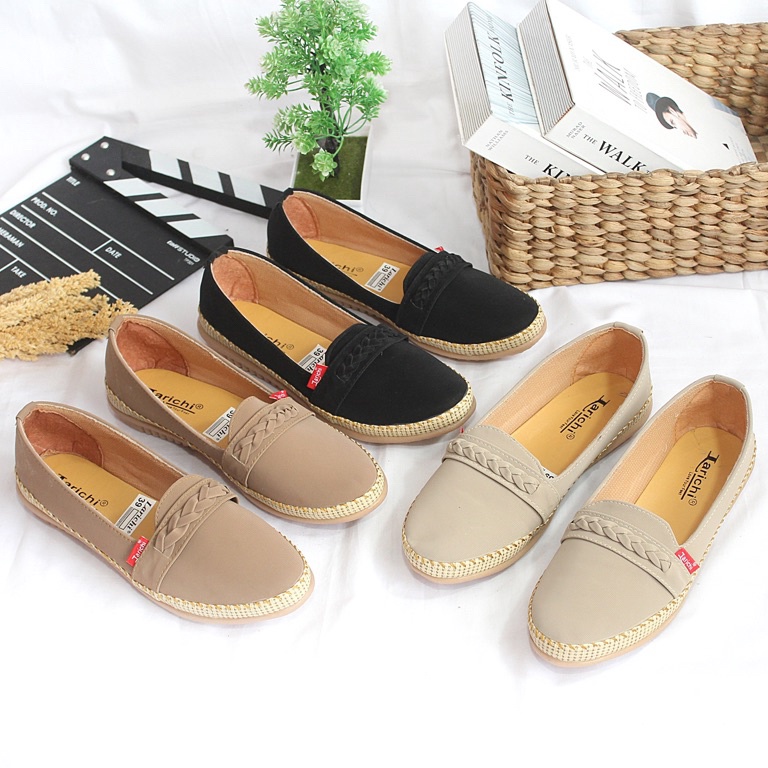 [☑/✉N4L) FLATSHOES WANITA SEPATU FLAT RAJUT KARET KULIT TERBARU KEKINIAN PLAT SHOES PEREMPUAN DEWASA