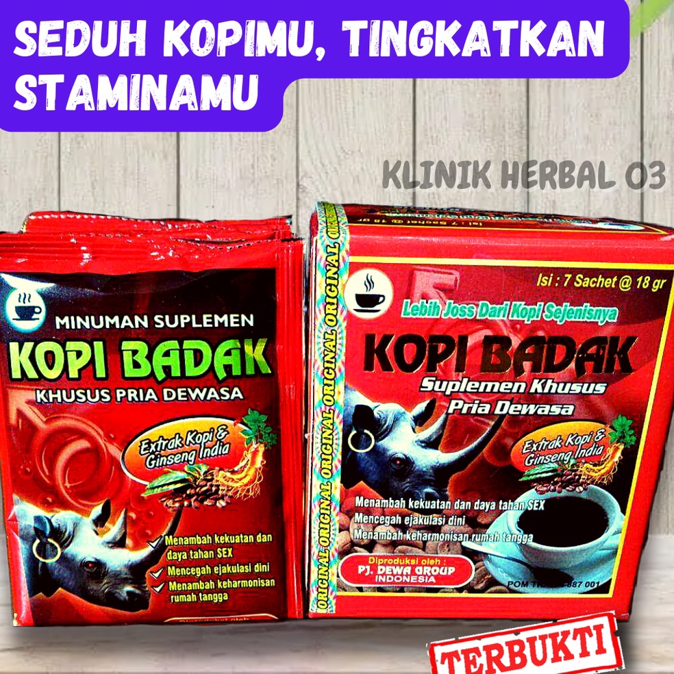 (L-➸S◆Z] KOPI BADAK HERBAL STAMINA KUAT PRIA TAHAN LAMA ORIGINAL 1 BOX ISI 7 SACHET /terrviral.