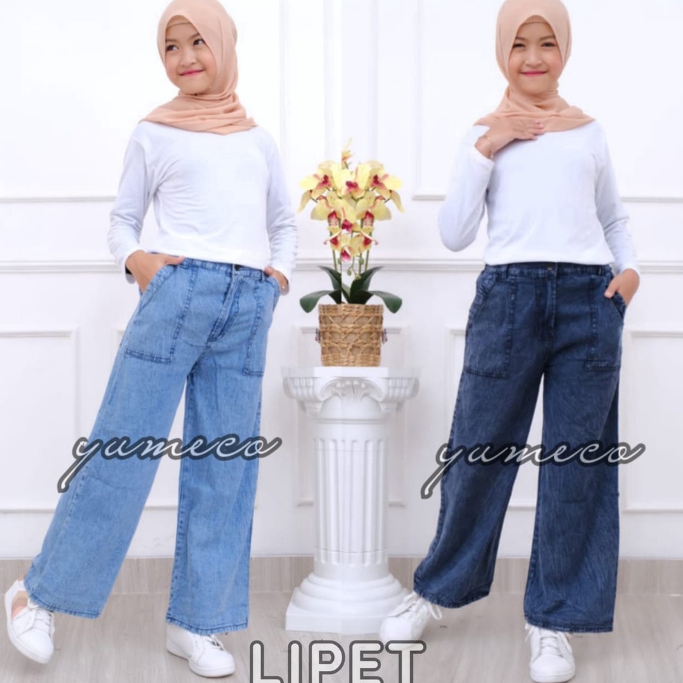 [IP✮/K◆> Celana Kulot Jeans Anak Tanggung - Remaja 10-18 Tahun Highwaist // Celana Kulot Anak Tanggu