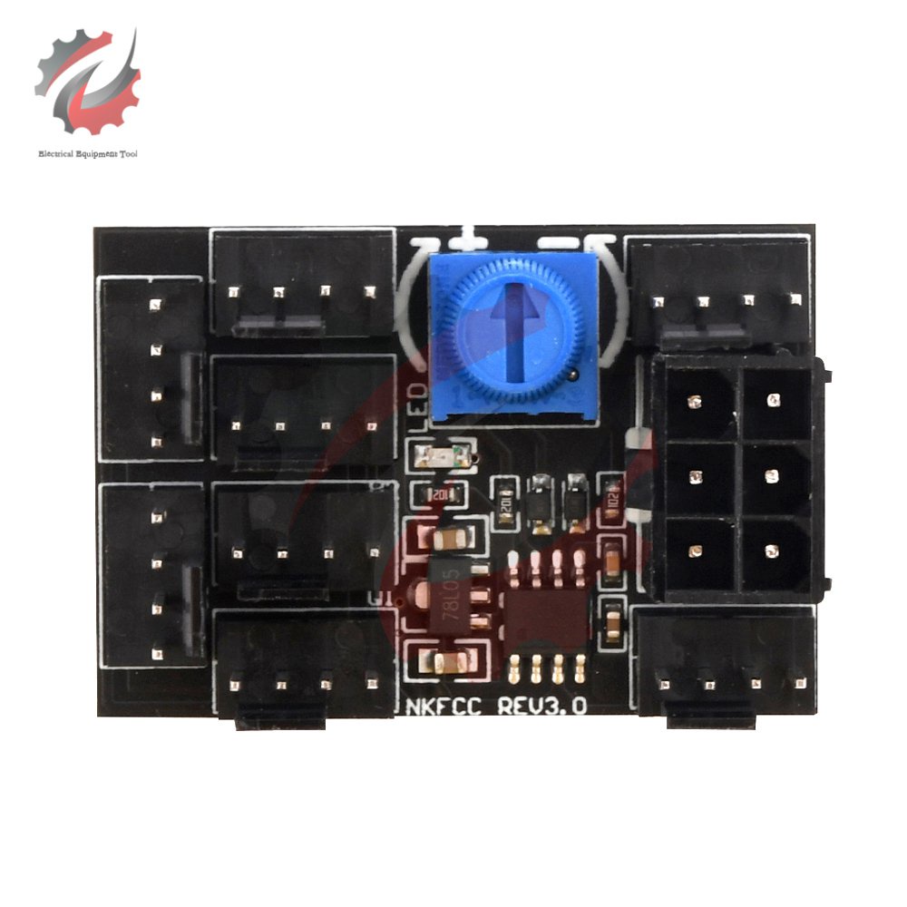 ✅&3 Pin 4 Pin Fan Adapter PWM PC Chassis Cooling Fan Hub 8 Way Splitter DC 12V Speed Controller with
